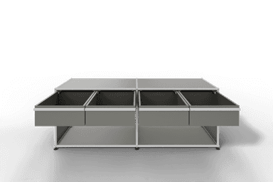 USM Haller Sideboard, mit 4 Schubladen A6 und 2 offenen Fächern. Tiefe 50 cm. Produktbild