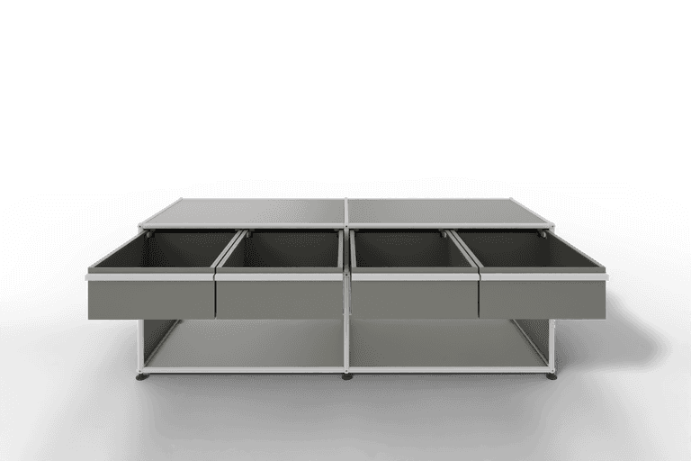 USM Haller Sideboard, mit 4 Schubladen A6 und 2 offenen Fächern. Tiefe 50 cm. Produktbild
