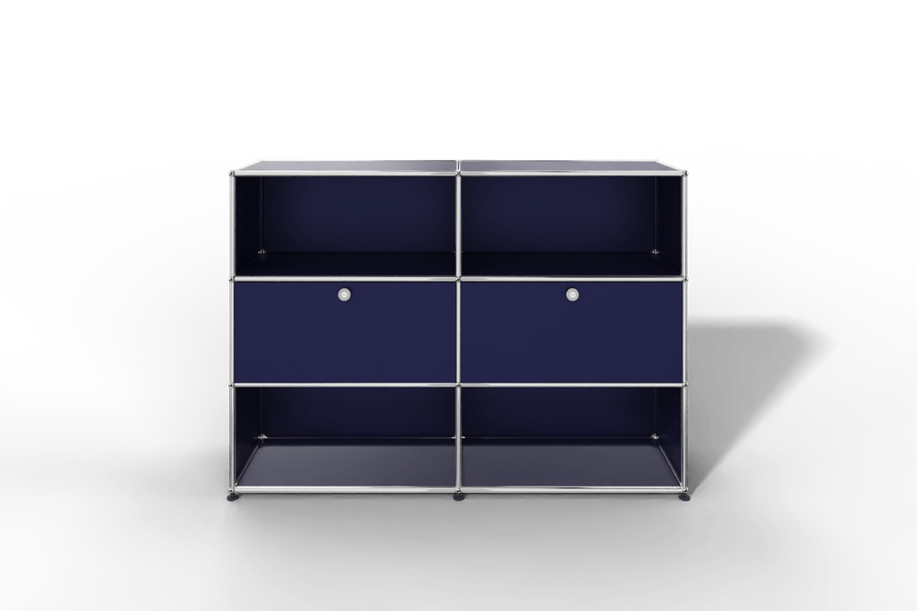 USM Haller Highboard mit 2 Klapptüren und 4 offenen Fächern in 14 Farben. Produktbild