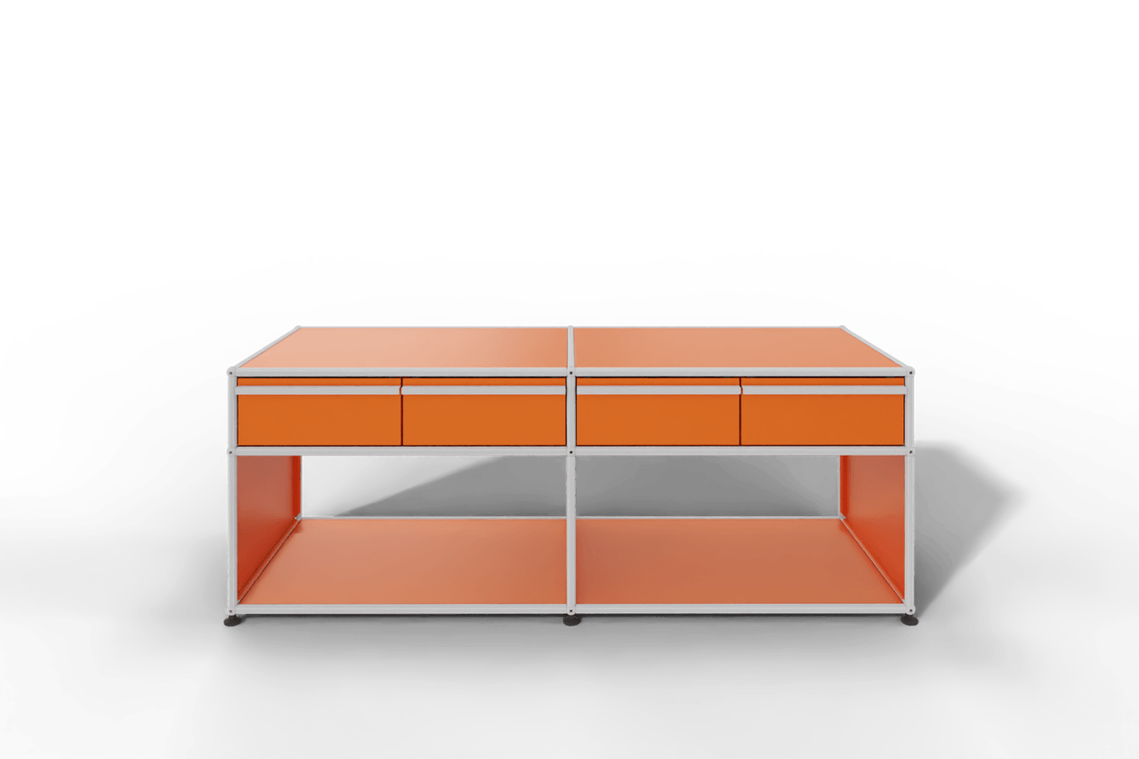 USM Haller Sideboard, mit 4 Schubladen A6 und 2 offenen Fächern. Tiefe 50 cm. Produktbild