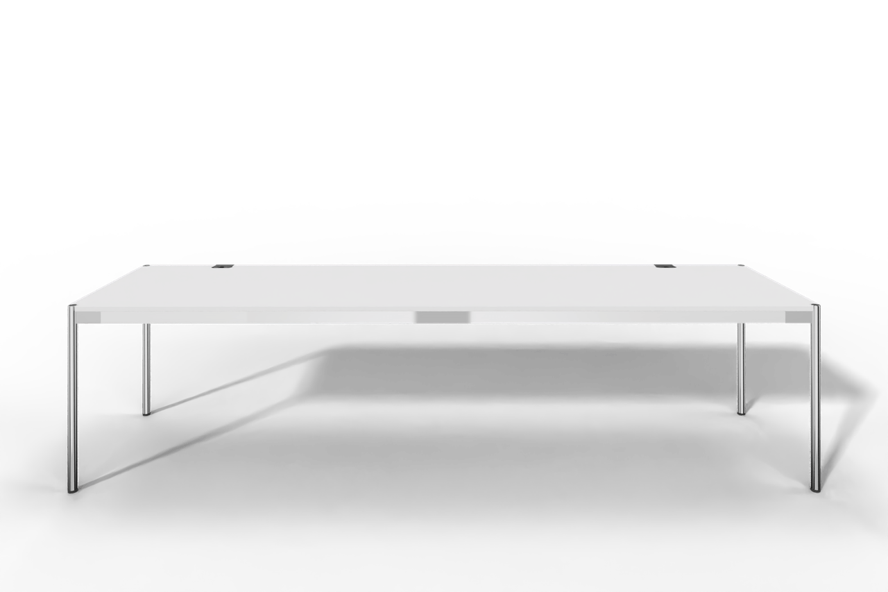 USM Haller Tisch Plus,Tiefe 750 mm, Oberfläche MDF reinweiss Produktbild