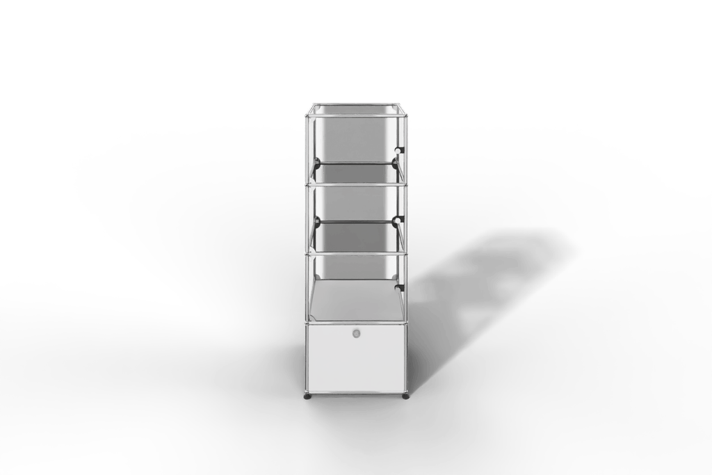 USM Haller Glasvitrine mit 3 Glastüren und 1 Klapptüre Produktbild