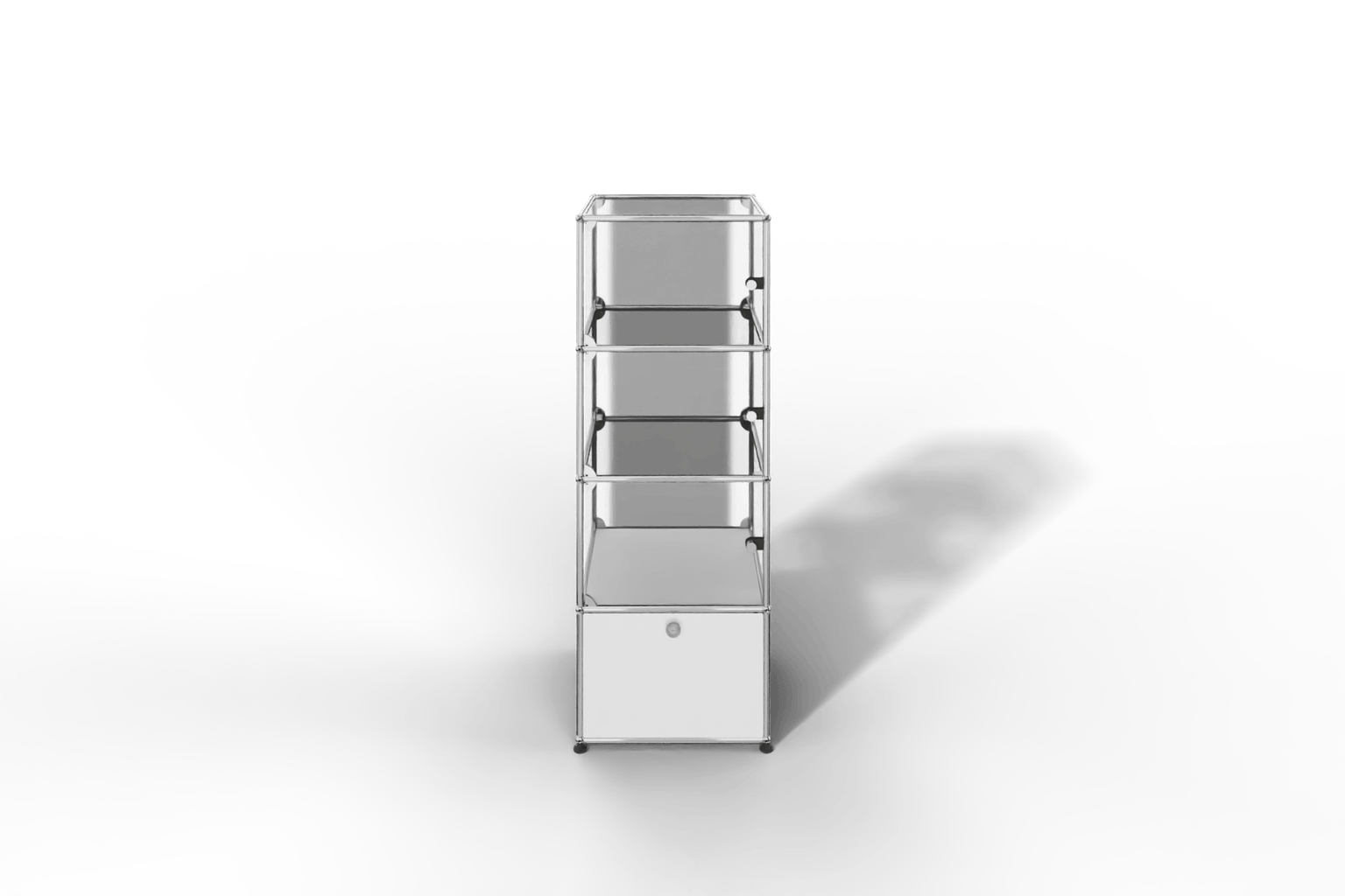 USM Haller Glasvitrine mit 3 Glastüren und 1 Klapptüre Produktbild