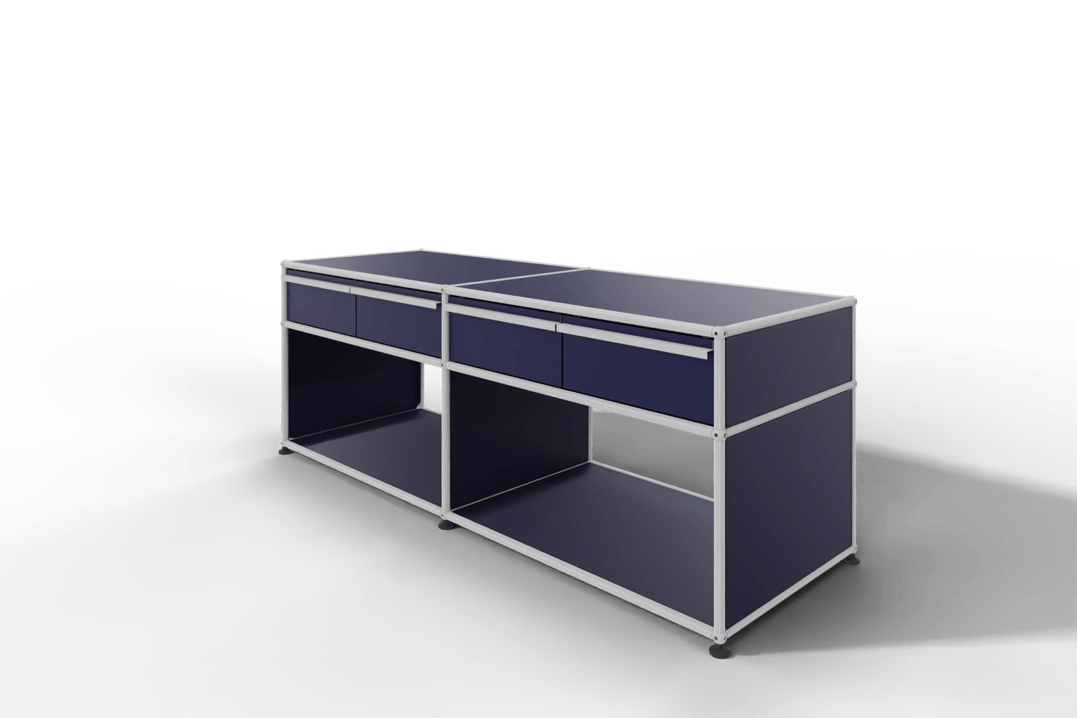 USM Haller Sideboard, mit 4 Schubladen A6 und 2 offenen Fächern. Tiefe 50 cm. Produktbild
