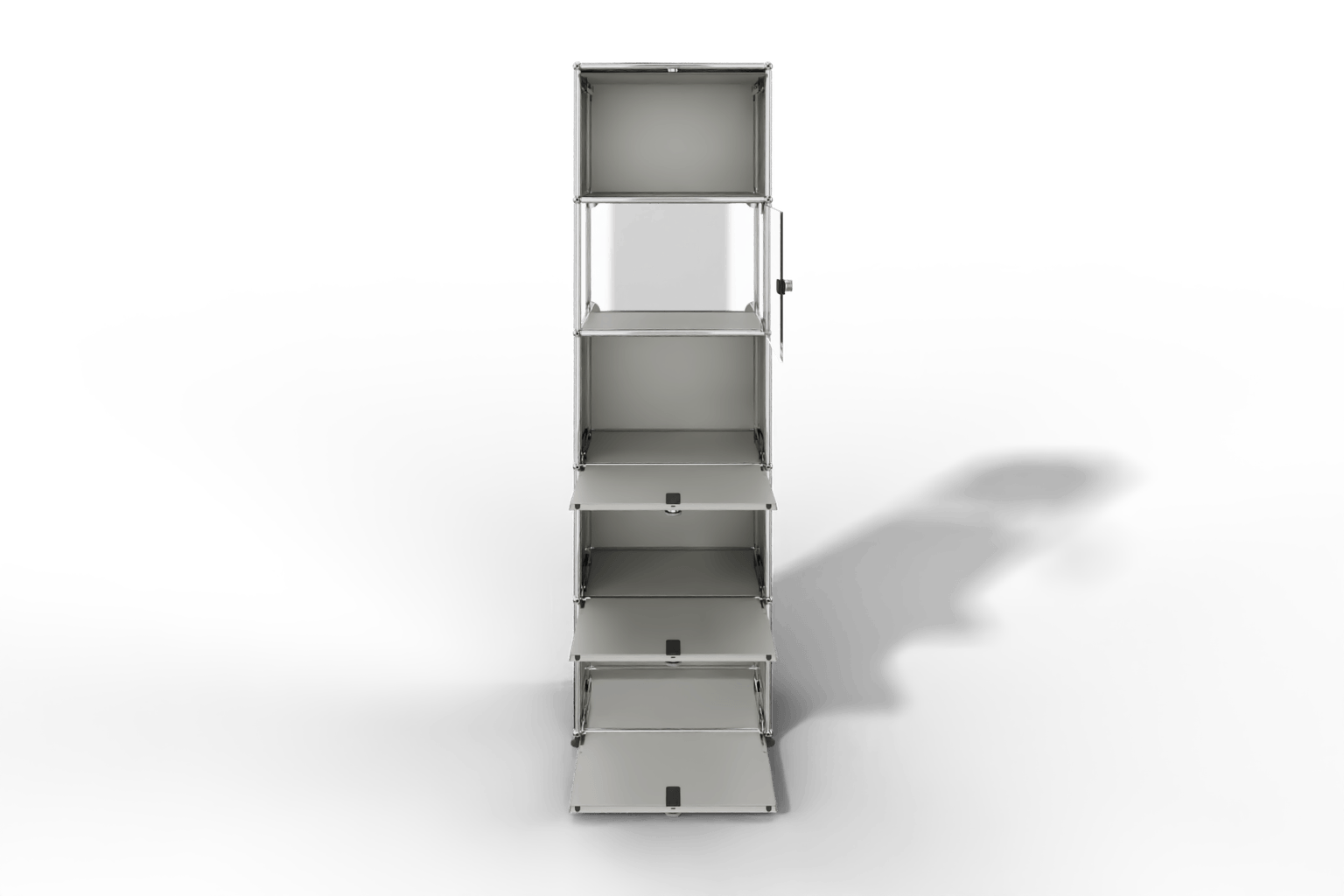 USM Haller schmales Regal mit Glasabteil Produktbild