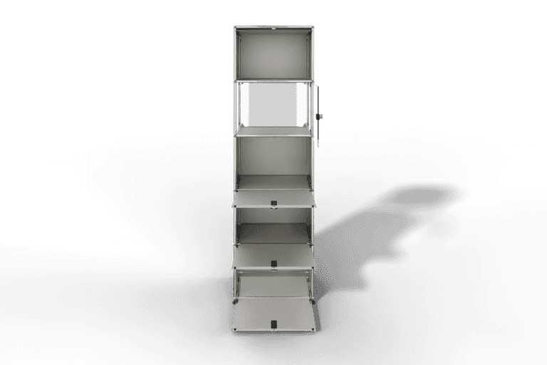 USM Haller schmales Regal mit Glasabteil Produktbild