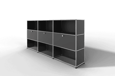 USM Haller Highboard mit 3 Klapptüren und 6 offenen Fächern Produktbild