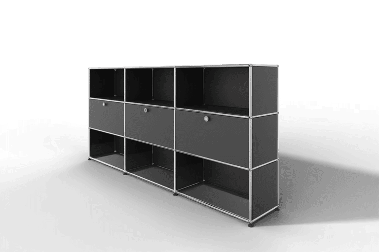 USM Haller Highboard mit 3 Klapptüren und 6 offenen Fächern Produktbild