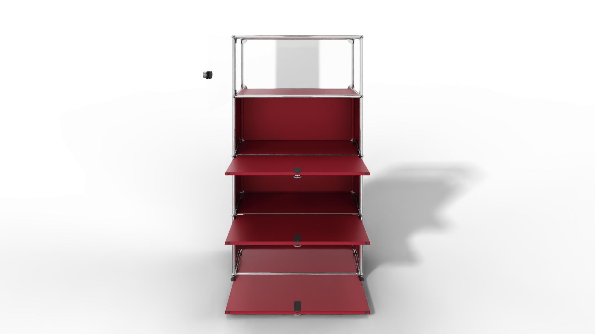 USM Haller Regal, 3 Klapptüren, 1 Vitrinen-Element Produktbild