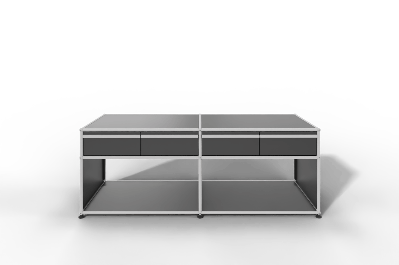 USM Haller Sideboard, mit 4 Schubladen A6 und 2 offenen Fächern. Tiefe 50 cm. Produktbild