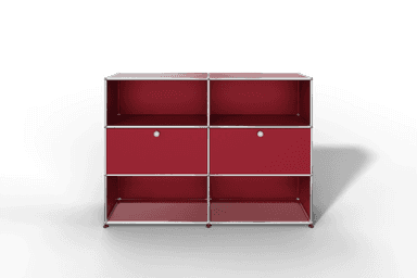 USM Haller Highboard mit 2 Klapptüren und 4 offenen Fächern in 14 Farben. Produktbild