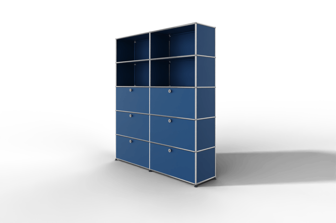 USM Haller Schrank/Regal mit 6 Klapptüren und offenen Fächern. Produktbild