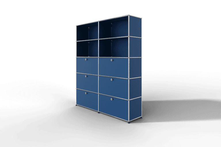 USM Haller Schrank/Regal mit 6 Klapptüren und offenen Fächern. Produktbild