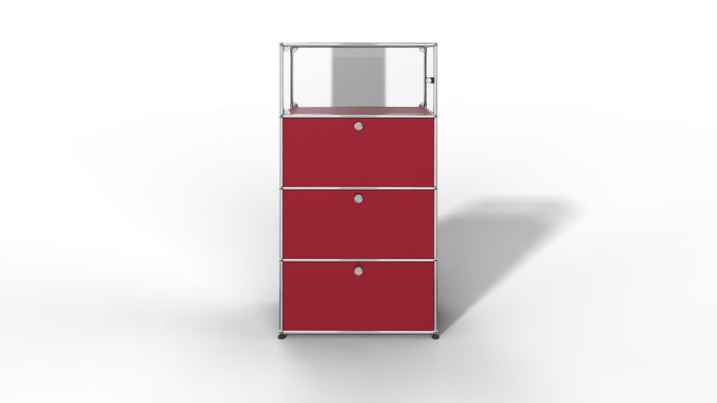 USM Haller Regal, 3 Klapptüren, 1 Vitrinen-Element Produktbild