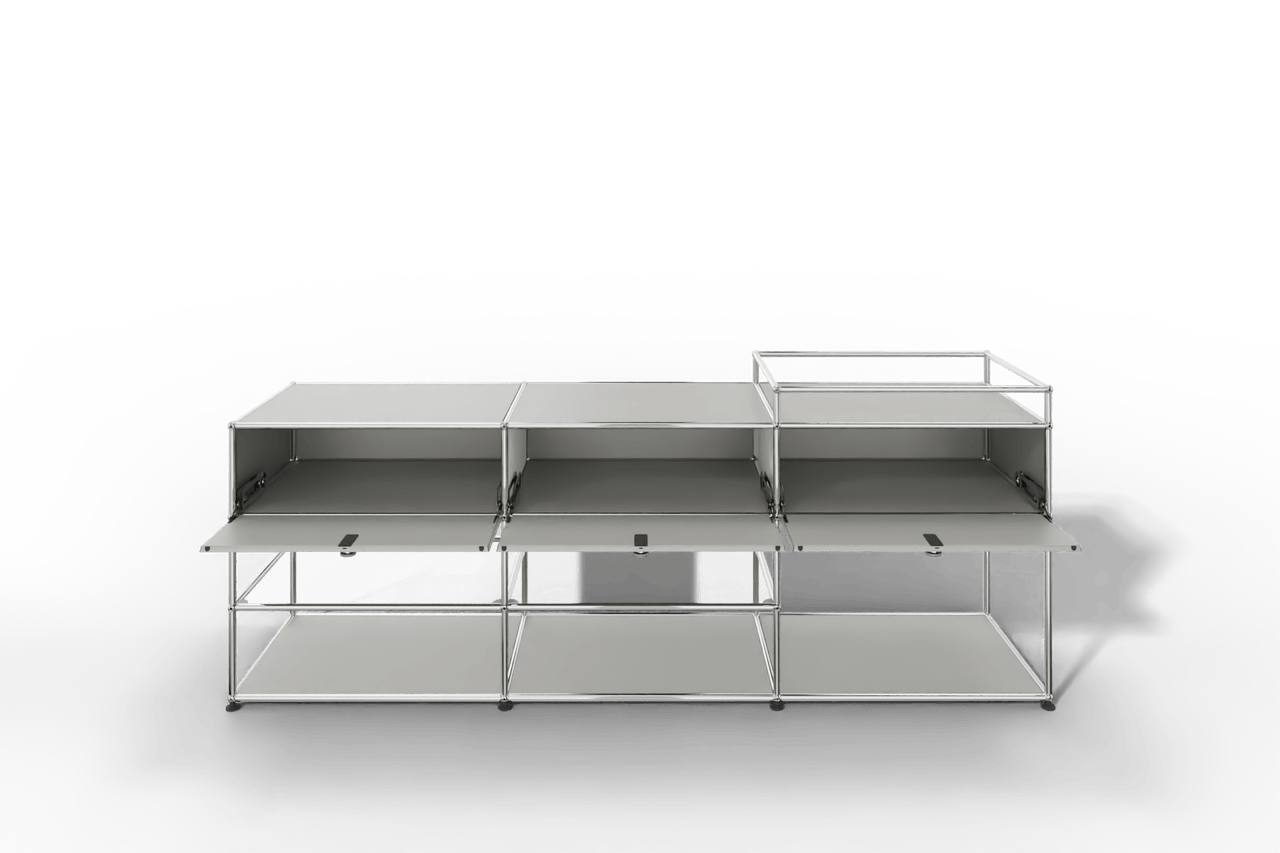 Sideboard mit 3 Klapptüren und offenen Fächern Produktbild