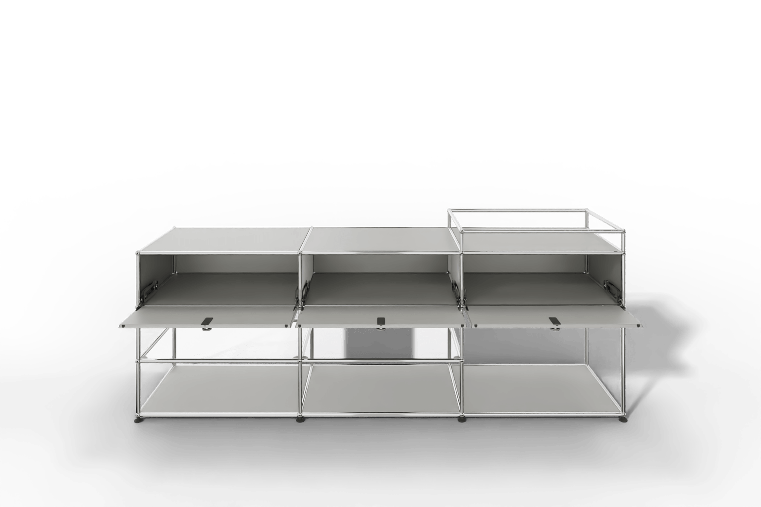 Sideboard mit 3 Klapptüren und offenen Fächern Produktbild