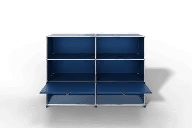 USM Haller Highboard mit 2 Klapptüren und 4 offenen Fächern in 14 Farben. Produktbild