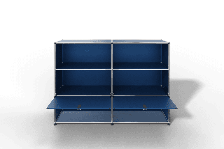 USM Haller Highboard mit 2 Klapptüren und 4 offenen Fächern in 14 Farben. Produktbild
