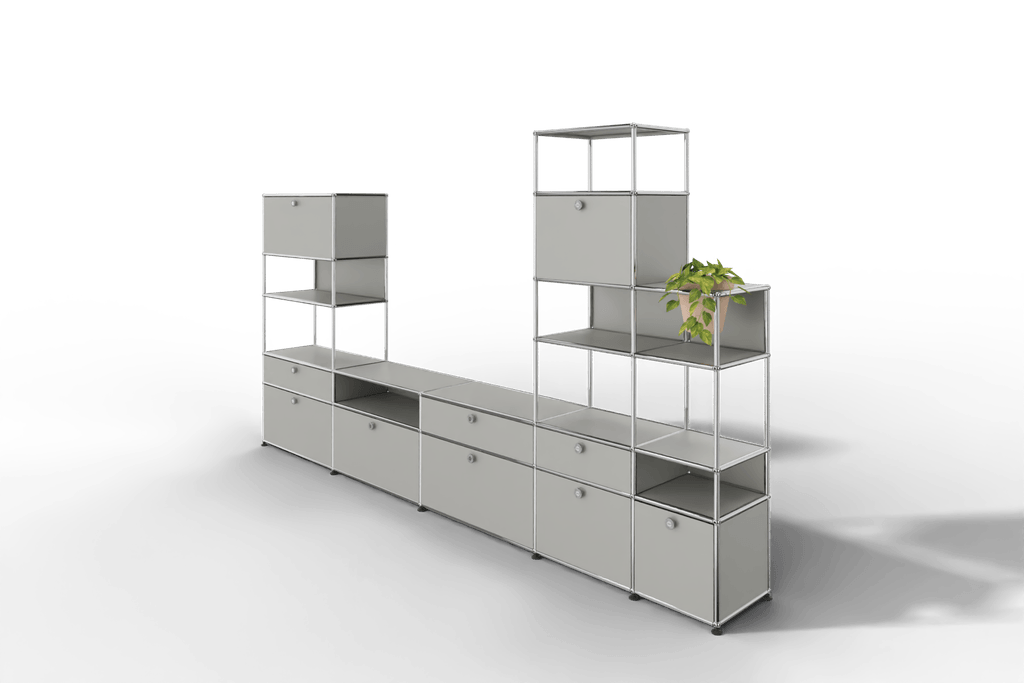 Regalwand mit Pflanzeneinsatz, offene und geschlossene Fächer kombiniert Produktbild