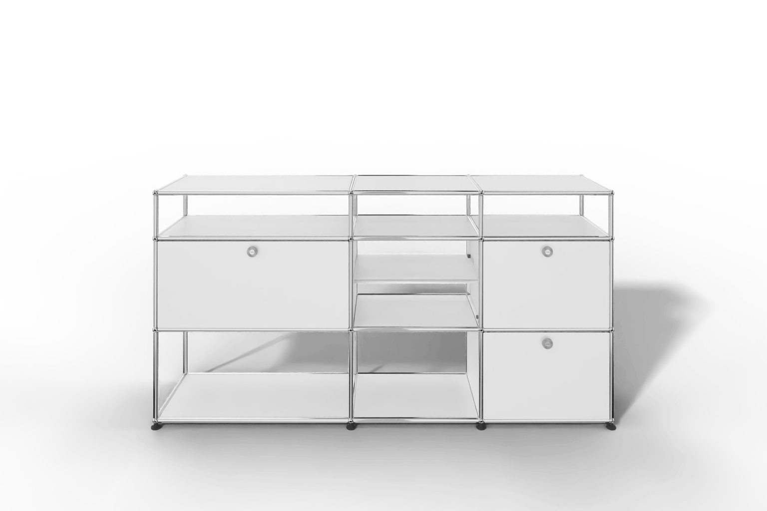 Sideboard mit offenen Elementen und Klapptüren Produktbild