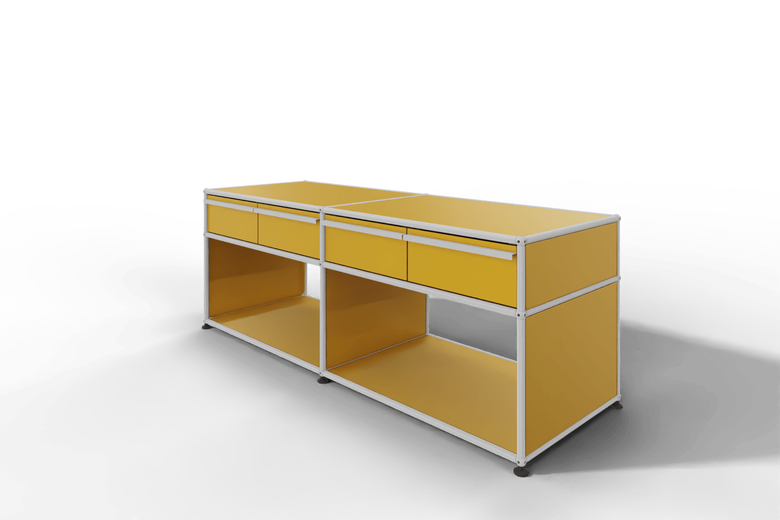 USM Haller Sideboard, mit 4 Schubladen A6 und 2 offenen Fächern. Tiefe 50 cm. Produktbild