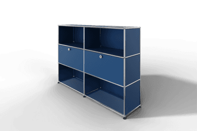 USM Haller Highboard mit 2 Klapptüren und 4 offenen Fächern in 14 Farben. Produktbild