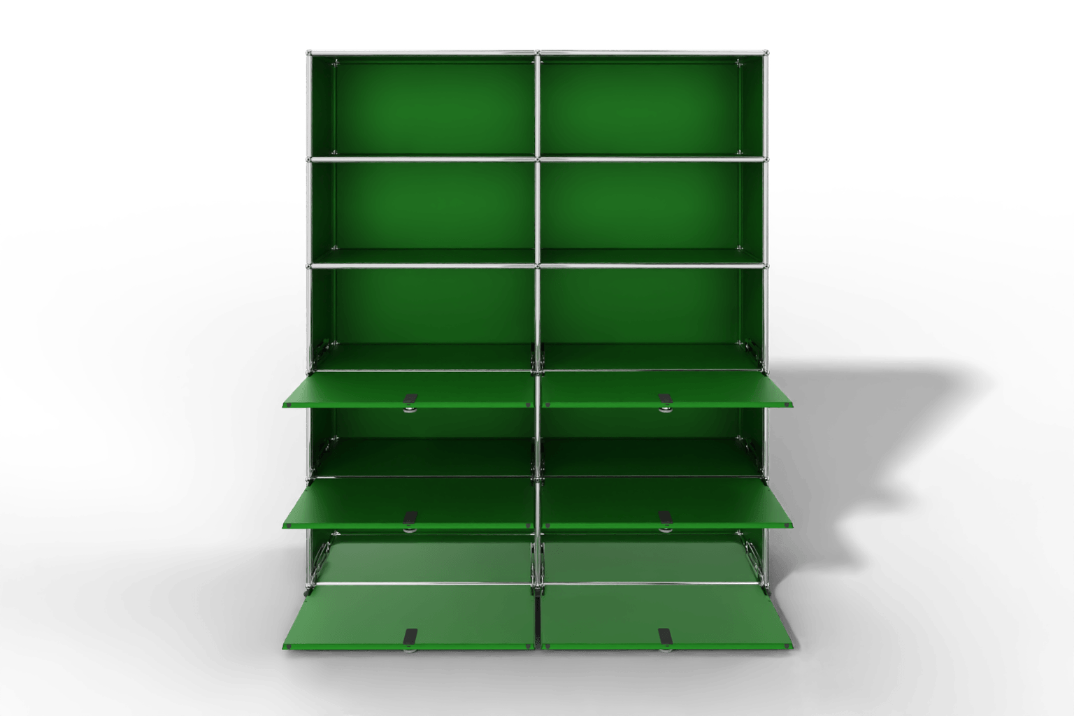 USM Haller Schrank/Regal mit 6 Klapptüren und offenen Fächern. Produktbild