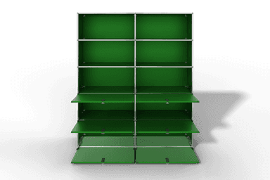 USM Haller Schrank/Regal mit 6 Klapptüren und offenen Fächern. Produktbild