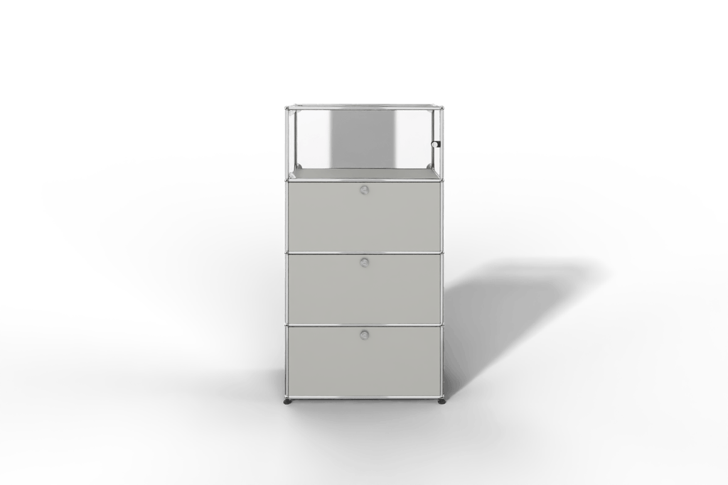 USM Haller Regal, 3 Klapptüren, 1 Vitrinen-Element Produktbild