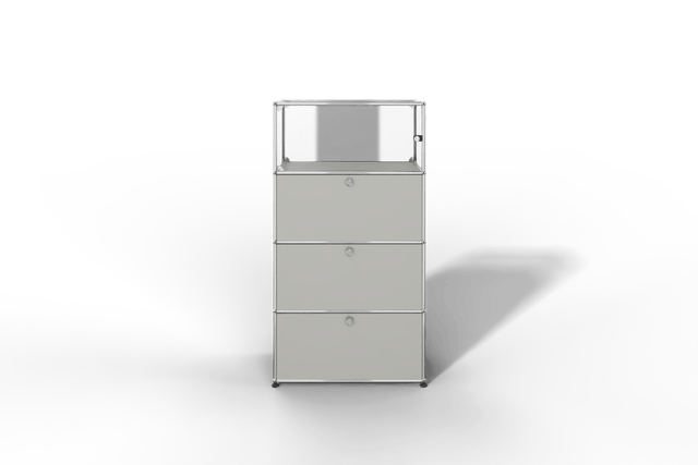 USM Haller Regal, 3 Klapptüren, 1 Vitrinen-Element