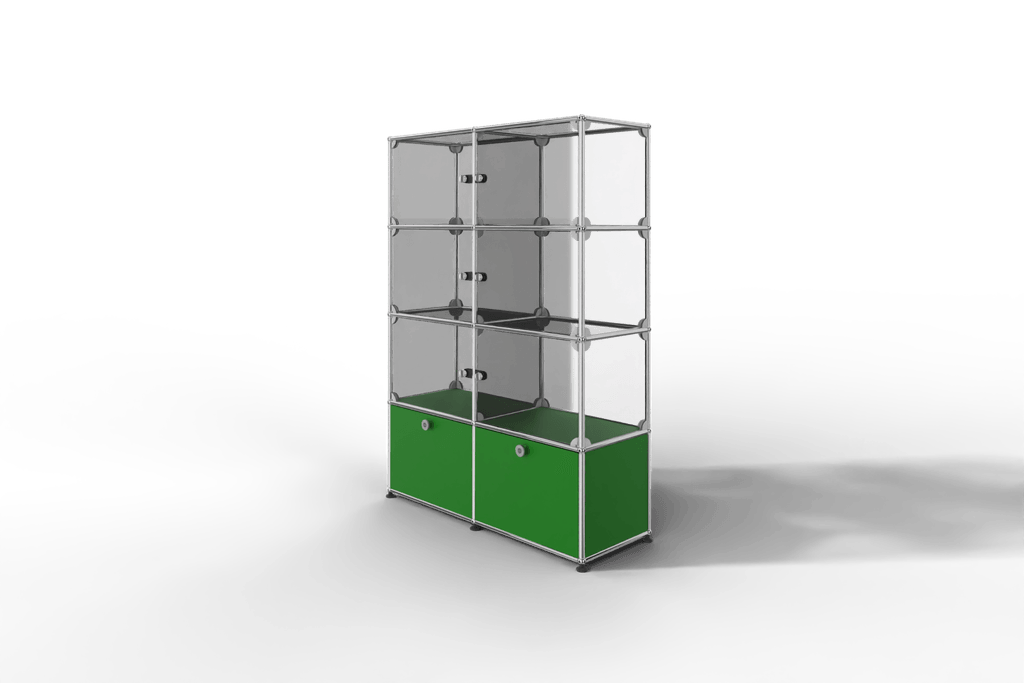 USM Haller Glasvitrine mit 6 Glastüren und 2 Klapptüren Produktbild
