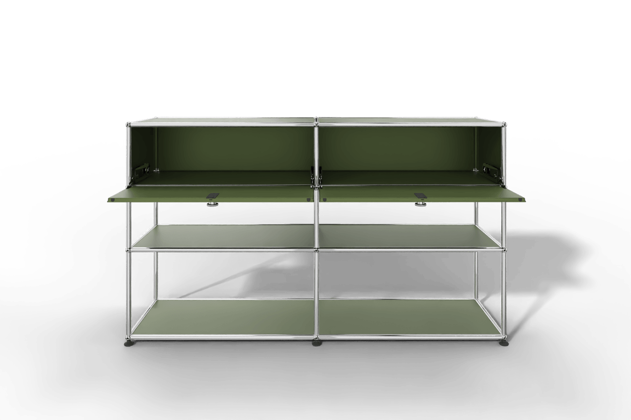USM Haller Highboard mit 2 Klapptüren und 2 offenen Ebenen Produktbild