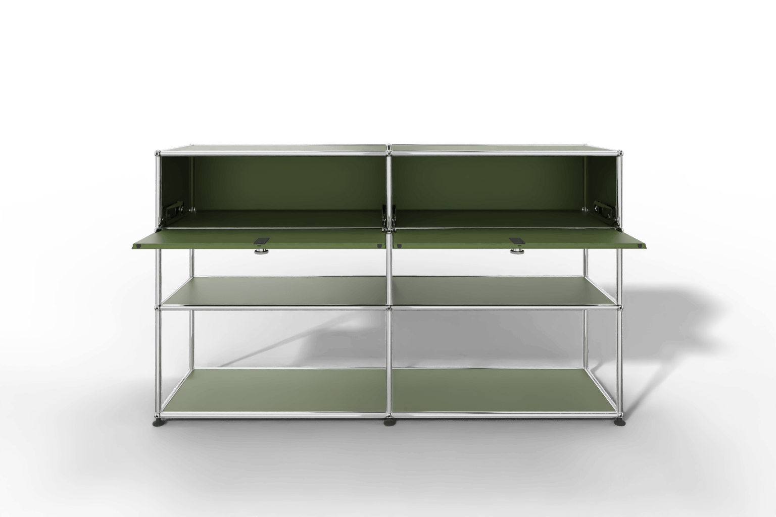USM Haller Highboard mit 2 Klapptüren und 2 offenen Ebenen Produktbild