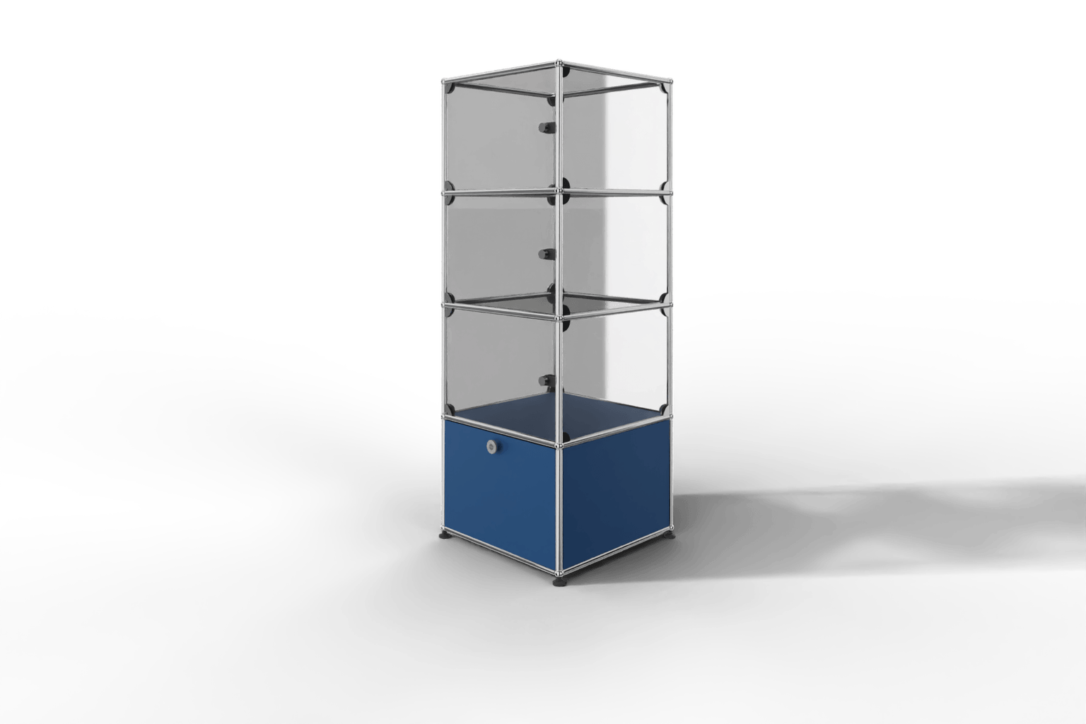 USM Haller Glasvitrine mit 3 Glastüren und 1 Klapptüre Produktbild