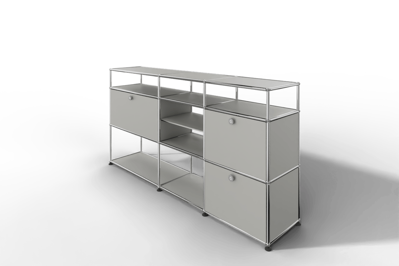 Sideboard mit offenen Elementen und Klapptüren Produktbild