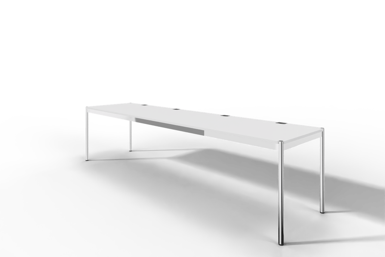 USM Haller Tisch Plus,Tiefe 750 mm, Oberfläche MDF reinweiss Produktbild