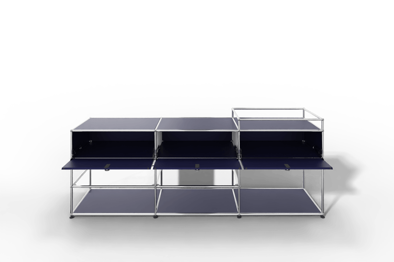 Sideboard mit 3 Klapptüren und offenen Fächern Produktbild