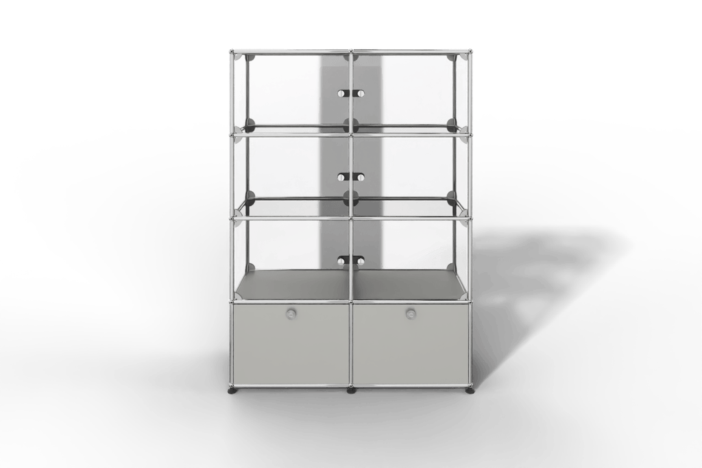 USM Haller Glasvitrine mit 6 Glastüren und 2 Klapptüren Produktbild