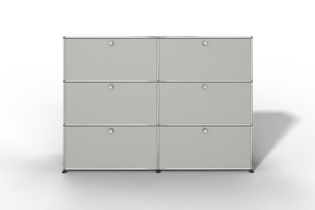 USM Haller Highboard, mit 6 Klapptüren, von Paul Schärer & Fritz Haller