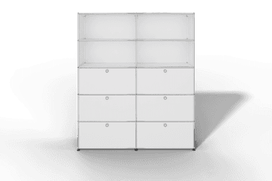 USM Haller Schrank/Regal mit 6 Klapptüren und offenen Fächern. Produktbild