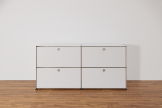 Original USM Haller Sideboard mit 4 Klapptüren in 24-reinweiss