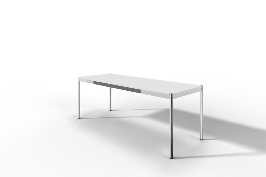 USM Haller Tisch, Tiefe 750 mm, MDF pulverbeschichtet reinweiss, Länge wählbar Produktbild