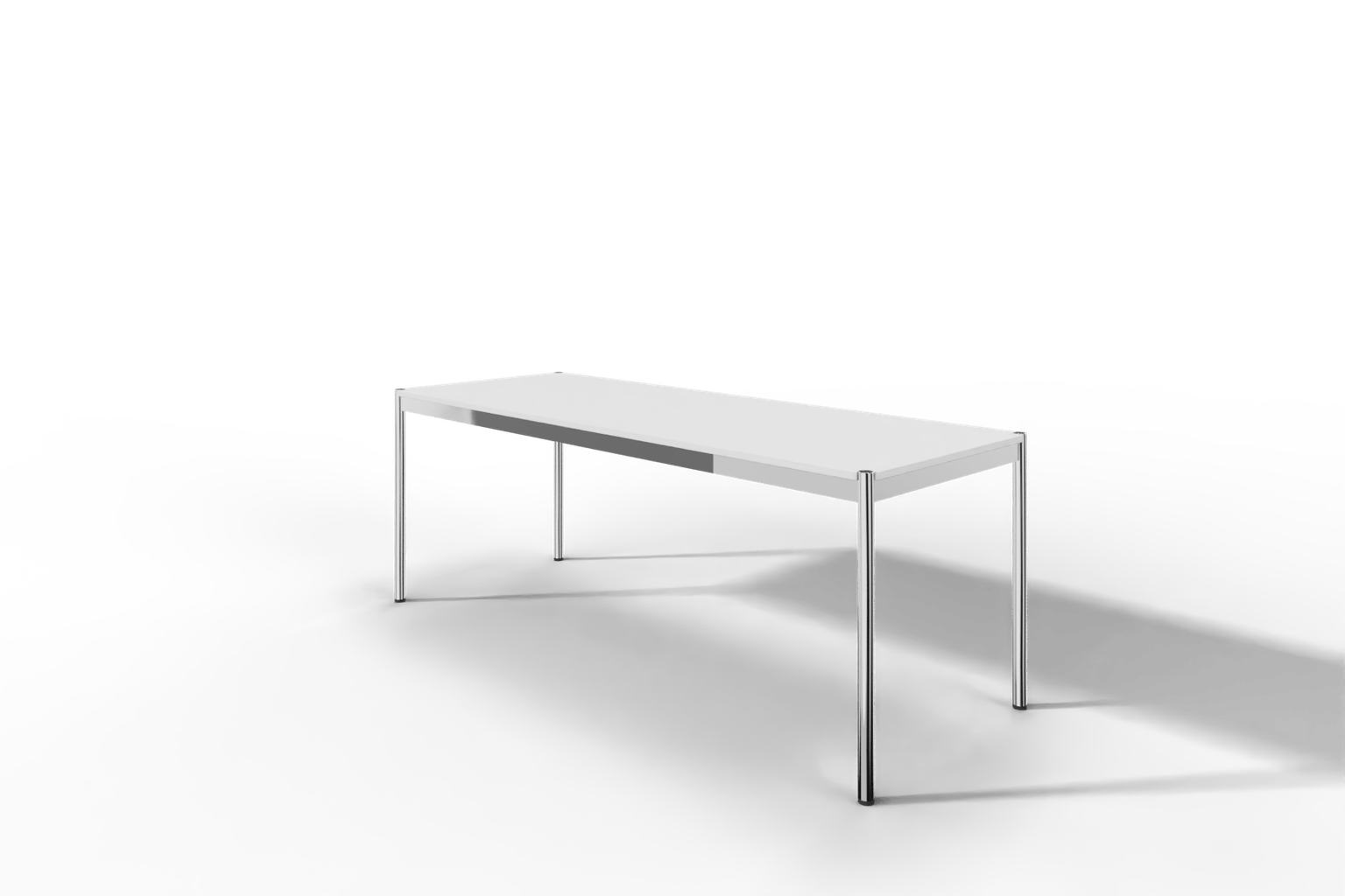 USM Haller Tisch, Tiefe 750 mm, MDF pulverbeschichtet reinweiss, Länge wählbar Produktbild