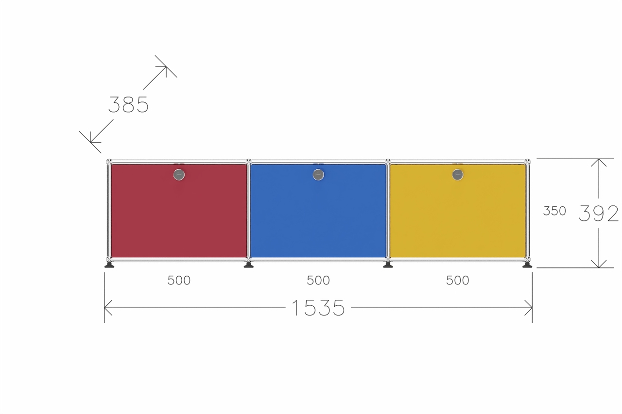 USM Haller Lowboard, mit 3 Klapptüren Produktbild