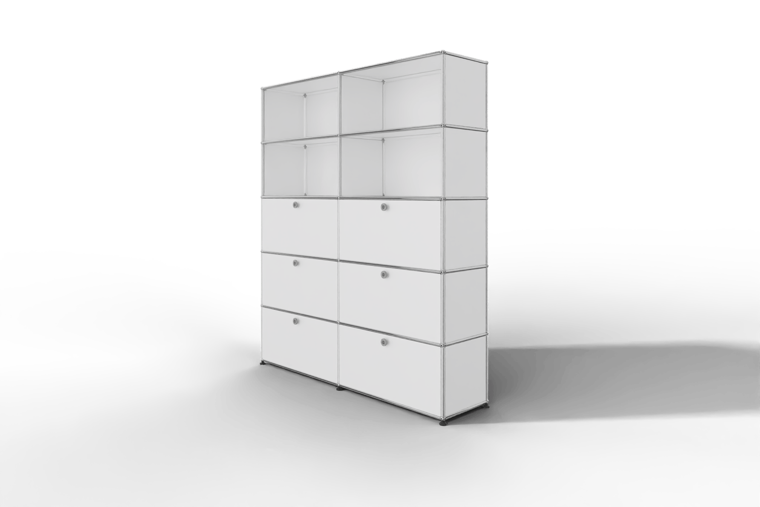 USM Haller Schrank/Regal mit 6 Klapptüren und offenen Fächern. Produktbild
