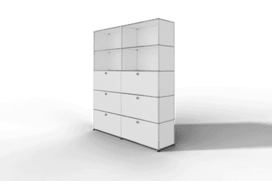 USM Haller Schrank/Regal mit 6 Klapptüren und offenen Fächern. Produktbild