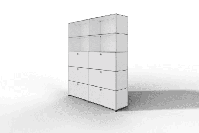 USM Haller Schrank/Regal mit 6 Klapptüren und offenen Fächern. Produktbild