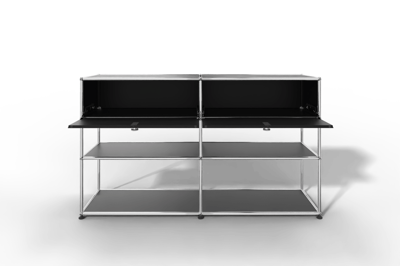USM Haller Highboard mit 2 Klapptüren und 2 offenen Ebenen Produktbild