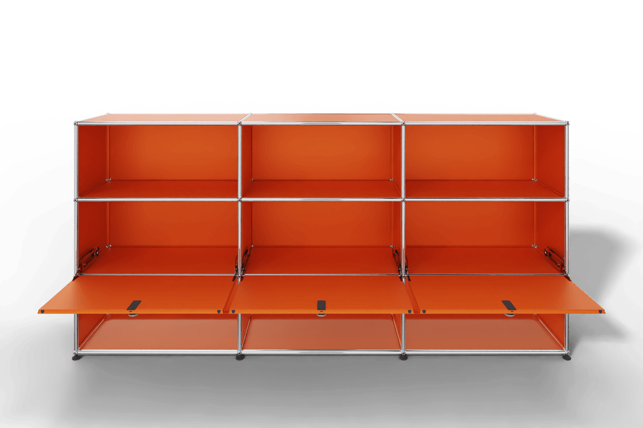 USM Haller Highboard mit 3 Klapptüren und 6 offenen Fächern Produktbild