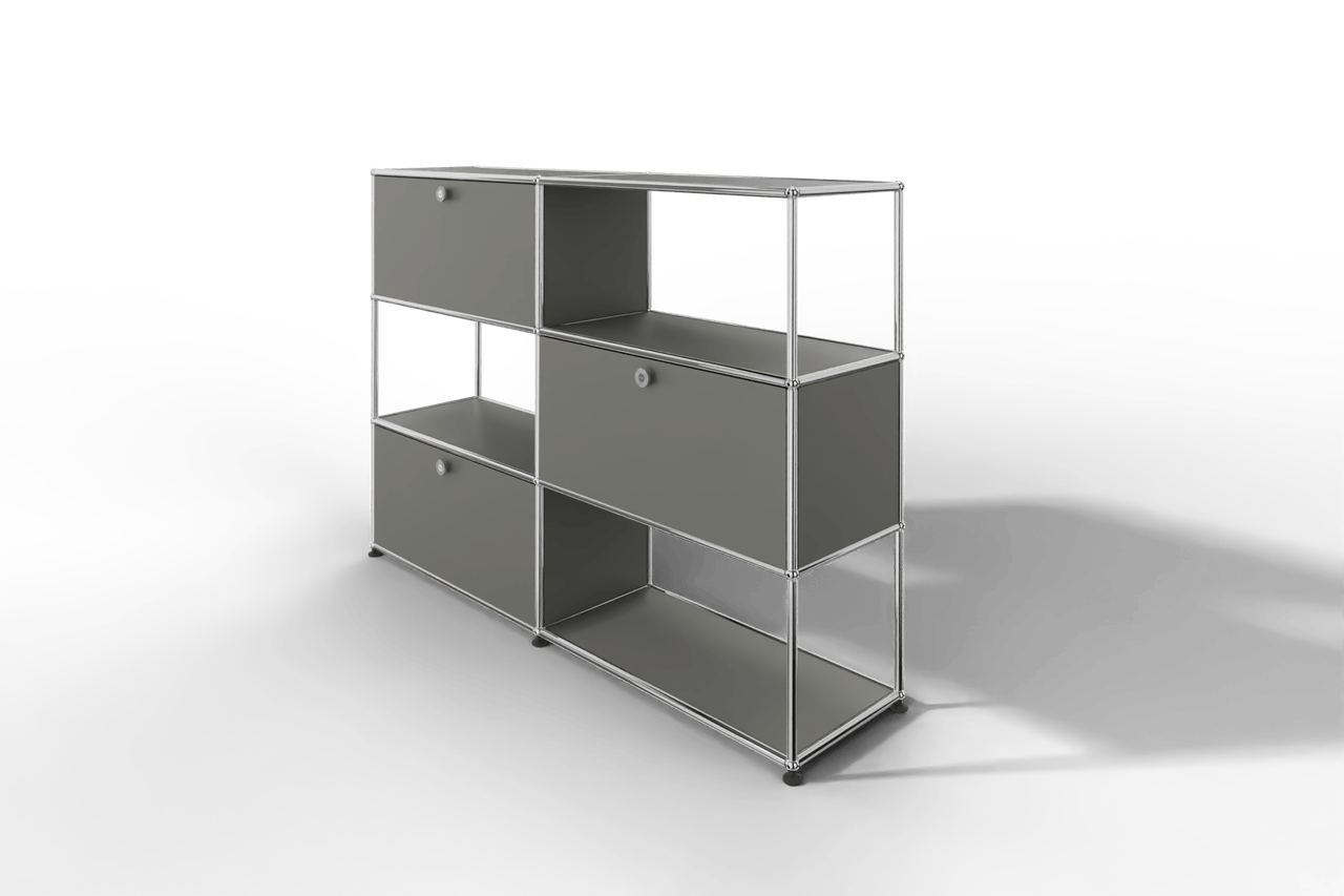USM Haller Highboard/Raumteiler, 3 offene Elemente, 3 Klapptüren Produktbild